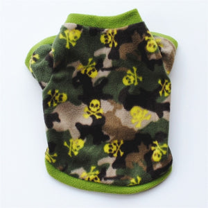 Cute Skull Print Pet Dog Clothes Winter Warm Fleece Pet Coat For Small Dogs French Bulldog Puppy Dog Clothing Chihuahua Clothes