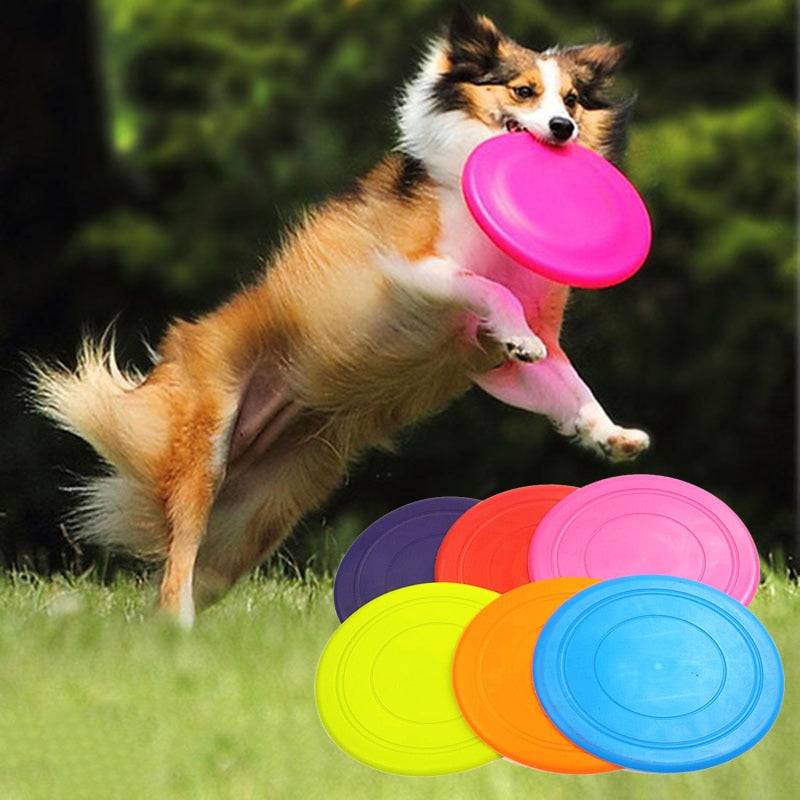 1 Piece Dog Toy 18cm Cat Dog  Flying Discs Soft Glue Pet Puppy Dog Cat Interactive Toy