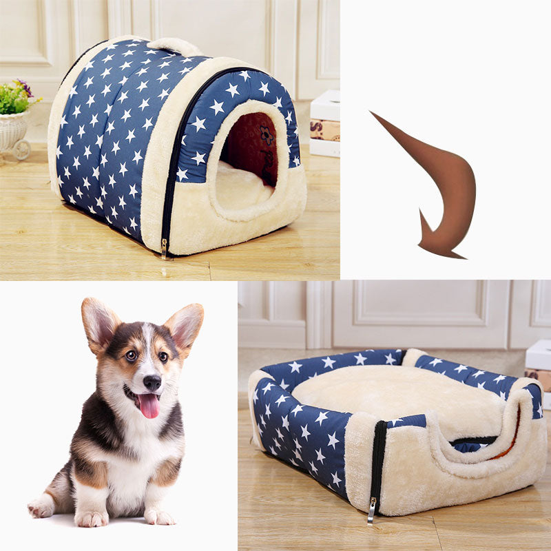 Removable Washable Pet Dog House Cat House Mat Cat Litter Cute Cat House Small Medium Sized Pet Dog Gave Dog Bed Lazy Animal Bed