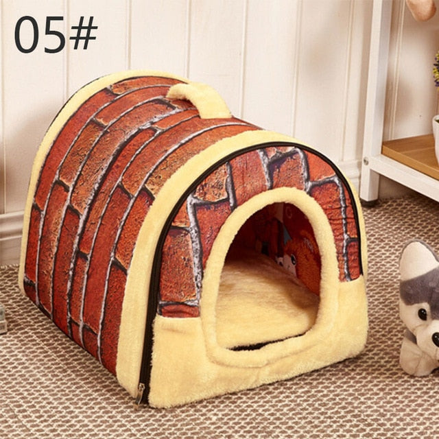 Removable Washable Pet Dog House Cat House Mat Cat Litter Cute Cat House Small Medium Sized Pet Dog Gave Dog Bed Lazy Animal Bed