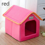 Pet Dog House Foldable Bed With Mat Soft Winter Leopard Dog Puppy Sofa Cushion House Kennel Nest Dog Cat Bed Small Medium Dogs