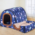 New Warm Dog House Comfortable Print Stars Kennel Mat For Pet Puppy Top Quality Foldable Cat Sleeping Bed cama para cachorro