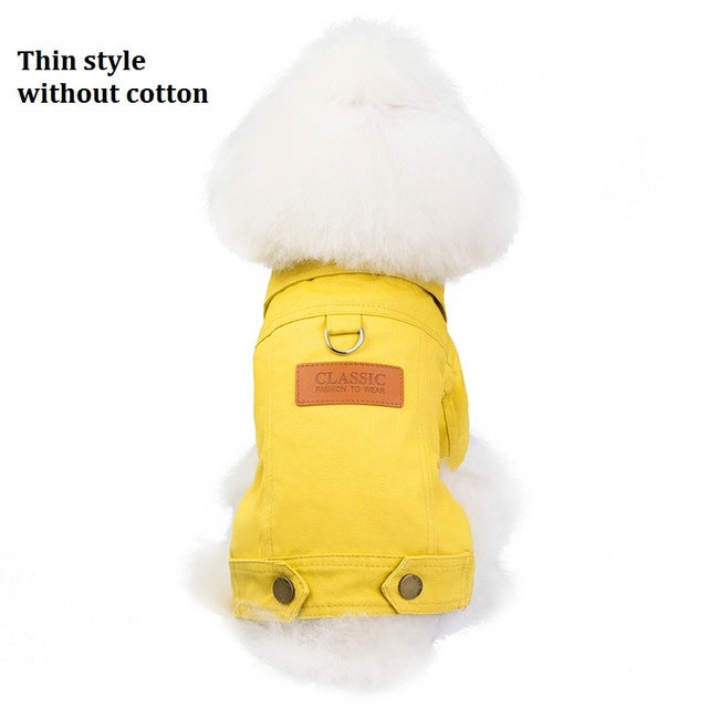 Luxury Winter Dog Jacket Puppy Dog Clothes Pet Outfits Dog Denim Coat Jeans Costume Chihuahua Poodle Bichon Pet Clothing 35S1