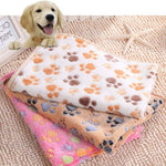 New Cute Dog Bed Mats Soft Flannel Fleece Paw Foot Print Warm Pet Blanket Sleeping Beds Cover Mat For Small Medium Dogs Cats