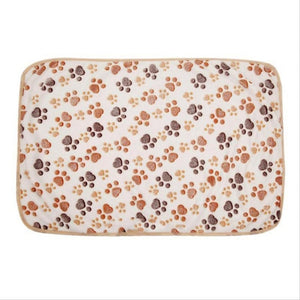 New Cute Dog Bed Mats Soft Flannel Fleece Paw Foot Print Warm Pet Blanket Sleeping Beds Cover Mat For Small Medium Dogs Cats