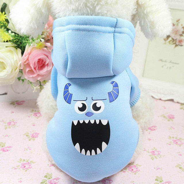 Cartoon Print Pet Dog Clothes Winter Warm Dog Coat Jacket for Small Dogs Chihuahua French Bulldog Teddy Costume Pets Clothing