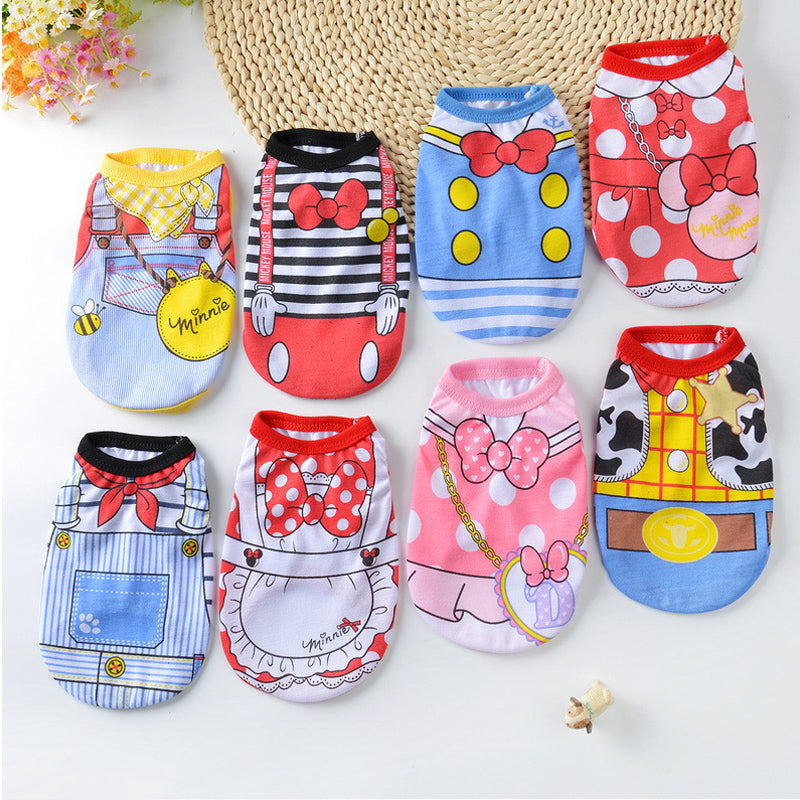 Dog Clothes Summer Pet Shirts For Dogs Costume Cat Clothing Cartoon Dog Vest Summer Clothes For Dogs Shirts Cotton Small Medium