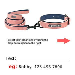 Colliers de chien personnalisés en cuir personnalisé chien étiquette collier laisse plomb pour petits chiens moyens grands Pitbull Bulldog carlins Beagle