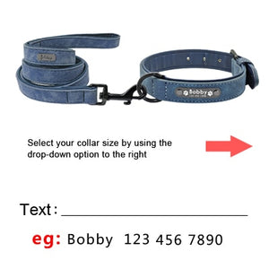 Colliers de chien personnalisés en cuir personnalisé chien étiquette collier laisse plomb pour petits chiens moyens grands Pitbull Bulldog carlins Beagle