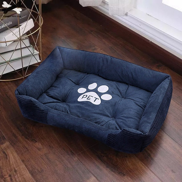 Patte imprimer lit pour animaux de compagnie grande maison pour grand chien chiot chenil étanche litière pour chat quatre saisons nid chaud fournitures pour animaux de compagnie linge de lit