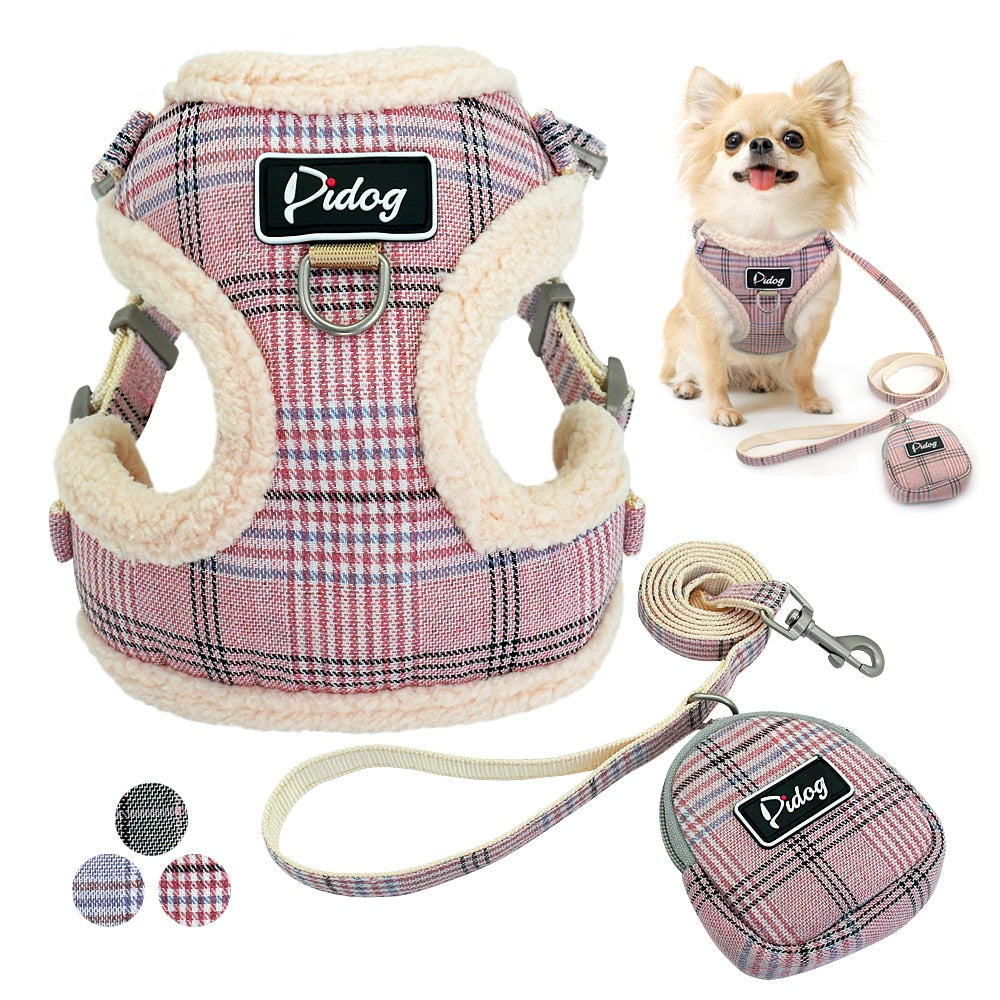 Arneses de Perro mascota suaves chaleco sin tirones ajustable Chihuahua cachorro gato conjunto de Correa y arnés para perros pequeños medianos abrigo Arnes Perro