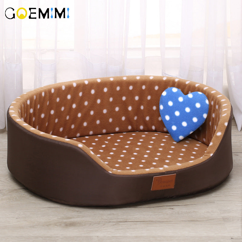 Chien lit maison canapé chenil doux polaire animal de compagnie chien chat chaud point motif Top qualité chien lits tapis cama para cachorro lit pour chats